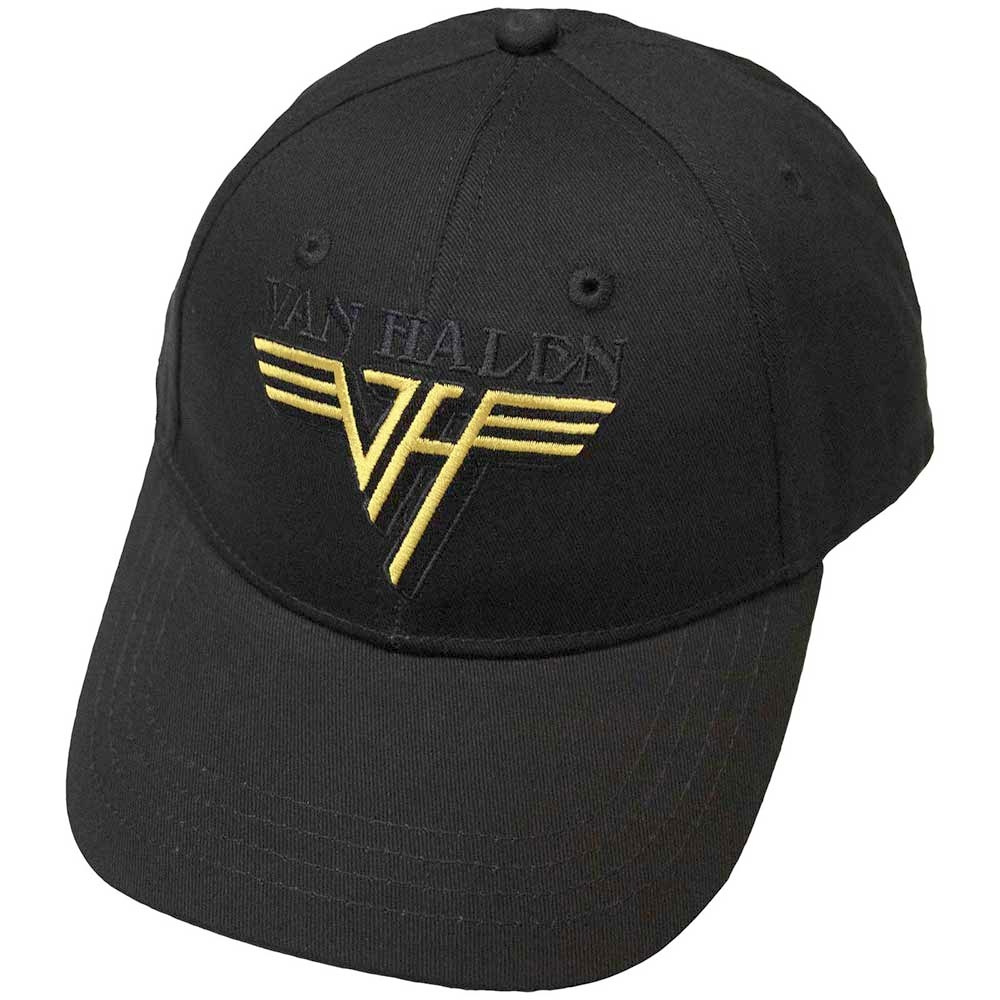 Van Halen - Text & Yellow Logo Snapback Pet - Zwart